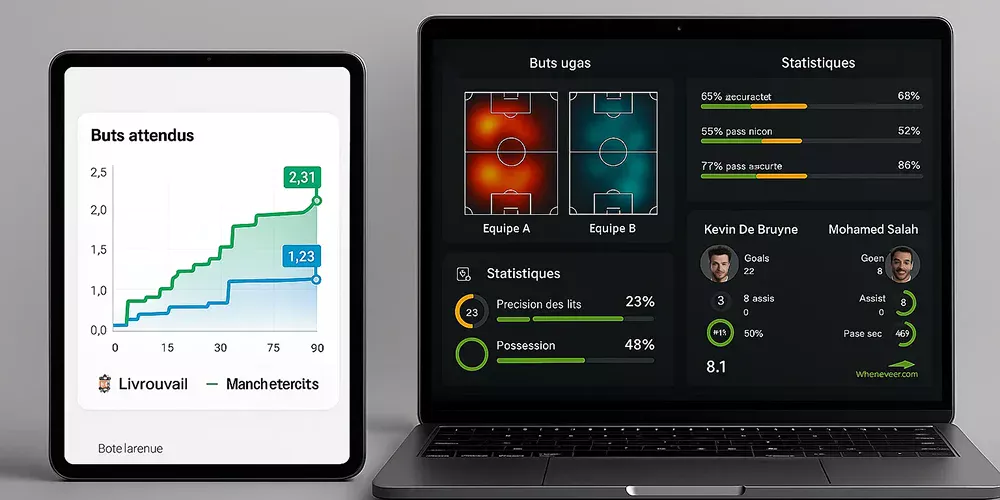Dashboard d'analyse statistique pour le football avec graphiques xG