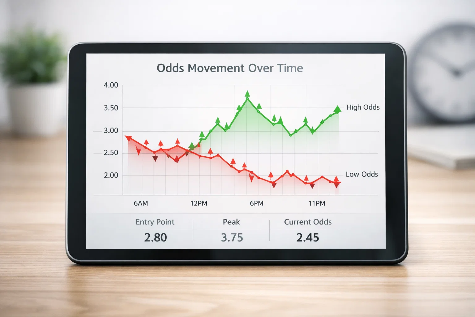 Graphique montrant l'&eacute;volution des cotes dans le temps