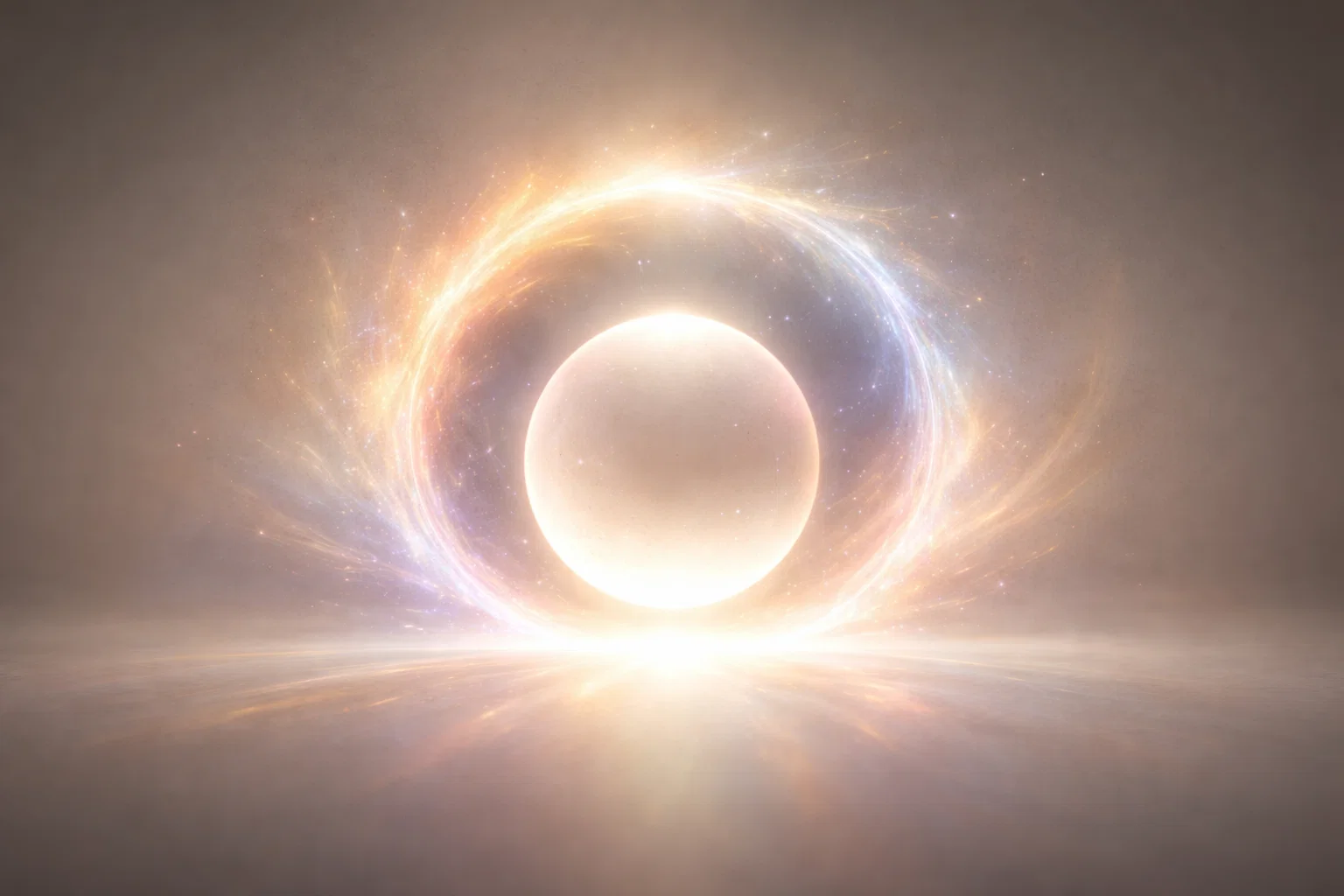 Illustration conceptuelle montrant une aura lumineuse autour d'un objet central